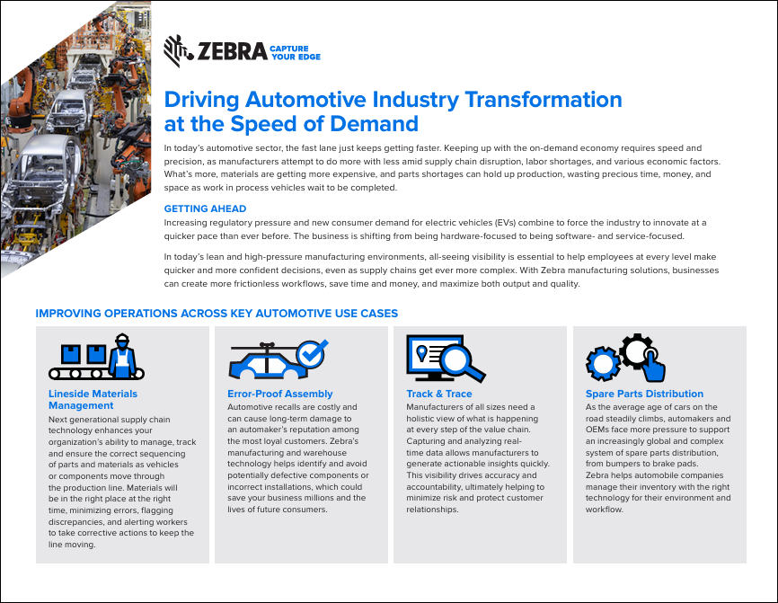 Driving Automotive Industry Transformation at the Speed of Demand